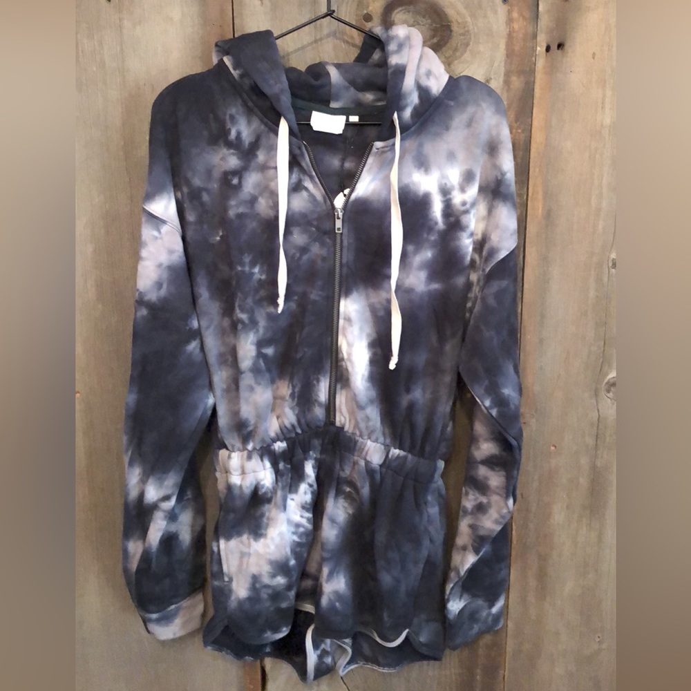 NIA Gemini Romper in Smoke Tie Dye Size Small